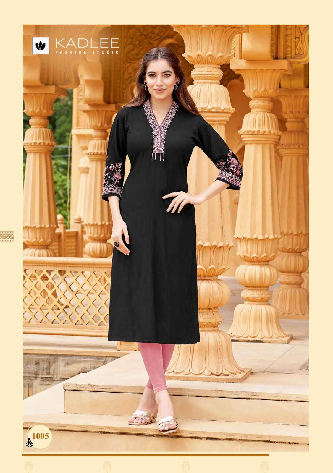 Ladlee Vol 2 By KADLEE 1001 to 1006 Series Designer Casuals Wear Collection Rayon Kurtis With Tread & Hand work At Wholesale Price